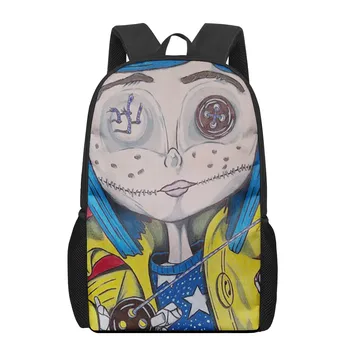 Школьная сумка с 3D рисунком Coraline The Secret Door для детей, девочек и мальчиков, повседневные сумки для книг, рюкзак для ноутбука, Женская Мужская дорожная сумка, рюкзак