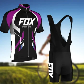 Fox Cycling Team Летний Дорожный Велосипед Для Скоростного Спуска Короткий Велосипедный Комплект Culotes Gel De Ciclismo Hombre Мужская Одежда Для Mtb Внедорожных Велосипедов