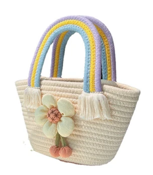 Женская сумочка из травяной ткани, новый тренд, маленькая и свежая радужная сумочка, популярная универсальная и модная сумочка для макияжа