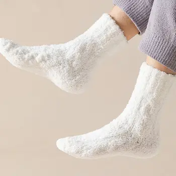 Повседневные Милые утолщенные Мягкие Японские носки из теплого кораллового бархата средней длины Harajuku Чулочно-носочные изделия Мужские носки