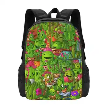 Все кактусы Дизайн рюкзака школьные сумки Кактусы 2D мультяшное растение Cactusfamily Семейство Кактусов