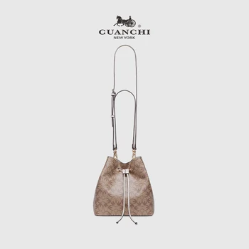 Новая Женская Модная сумка Aslant с принтом 2023 года, Английская сумка-ведро Большой емкости, Сумка на одно плечо