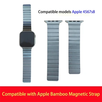 Металлический Ремешок Для Apple Watch Band 38/40/41/42/44/45/49 мм Магнитный Браслет Из Нержавеющей Стали iWatch Series 8 7 6 5 4 3 SE