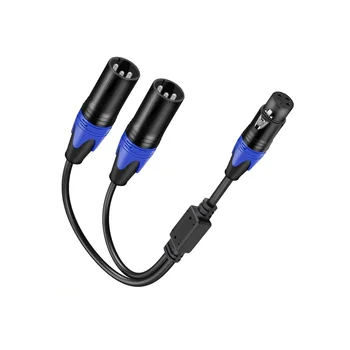 Кабель-разветвитель XLR, от 1 штекера XLR до 2 штекеров XLR, Y-образный кабель, шнур-разветвитель для сбалансированного микрофона, аудиоадаптер 1 шт.