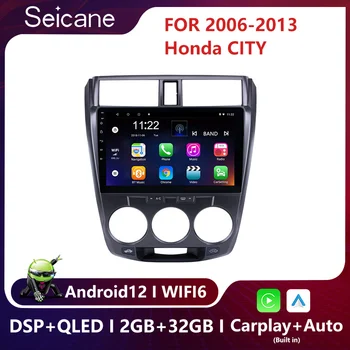 Seicane 10,1 Дюймов 2Din Android 12 Четырехъядерный Автомобильный Радиоприемник GPS Мультимедийный Плеер Для 2011 2012 2013 2014 2015 2016 Honda CITY