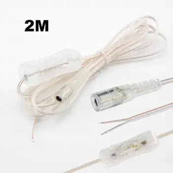 2 М Линейный Кабель постоянного тока 12 В от Мужчины к Женщине Шнур Питания для 304 Светодиодных Ламп, Кнопка включения-Выключения 5,5x2,1 мм Разъем B4