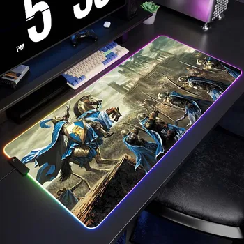 RGB Большой Коврик Для мыши Pc Heroes of Might Gamer Mousepad HD Print Gaming Keyboard Pads XXL Красочный Настольный Ковер Резиновый Коврик Для стола