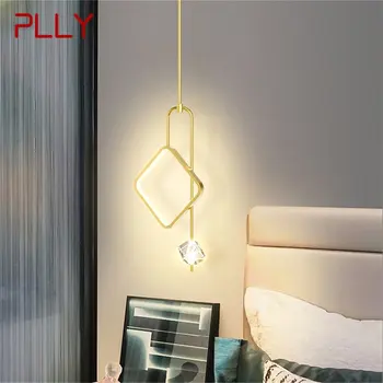 Подвесной светильник PLLY Nordic, Золотые простые современные светодиодные лампы, хрустальные светильники для домашней спальни