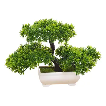 Искусственное дерево Бонсай, Маленькие искусственные растения, Реалистичный декор сада в стиле дзен, Стол в горшках