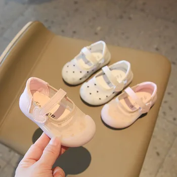 Обувь для маленьких девочек, детская обувь, версия для девочек с мягкой подошвой, обувь для принцесс, вентиляция для новорожденных