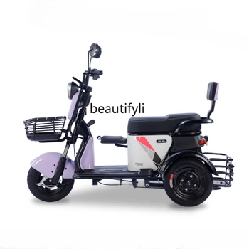Электрический трехколесный велосипед Бытовой маленький с навесом, помогающий пожилым людям забрать детей, самокат для пожилых людей