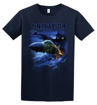 Мужская футболка с реактивным самолетом F-4 Phantom, повседневная футболка из 100% хлопка с коротким рукавом,