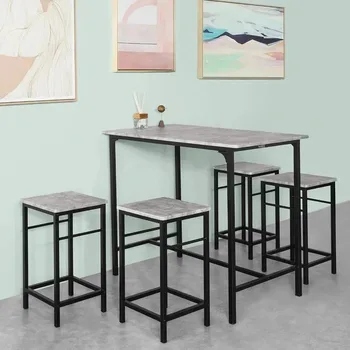 Семейный кухонный обеденный стол Обеденный стол с 4 табуретками набор мебели для столовой Бесплатная доставка