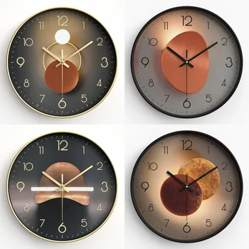 Настенные часы для гостиной, спальни, креативное и модное украшение для часов, бесшумные и минималистичные кварцевые часы 8/10/12 дюймов