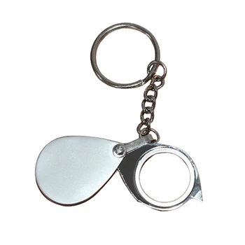 20-кратное карманное стекло, переносное с цепочкой для ключей, мини-складная лупа для чтения, осмотра