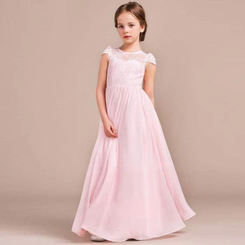 Детские вечерние платья для девочек в цветочек, играющих на пианино, высокого класса, Маленький Объемный Розовый, новинка 2023 года, кружевной шифон