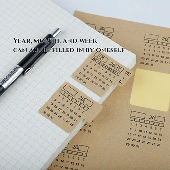 Самозаполняющиеся указательные наклейки, календари-справочники из крафт-бумаги на 12 месяцев, ежедневники, классификационные этикетки, 2 и креативность.