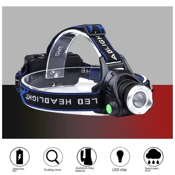 4Gear USB Перезаряжаемый Светодиодный Налобный Фонарь Super Bright Wave Flashlight Head Fishing Far Sensing Телескопический Фонарь Портативный G2K3