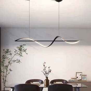 Современные светодиодные подвесные светильники для кухонного острова, обеденного стола, офиса, бара, декоративных светильников, Подвесной светильник из алюминия