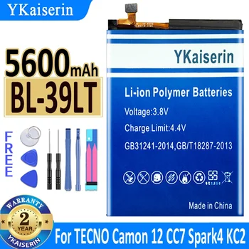 Аккумулятор мобильного телефона YKaiserin 5600 мАч Для Tecno BL-39LT Camon 12 Camon12 CC7 Spark 4 KC2 Spark4 KC2 + Бесплатные Инструменты