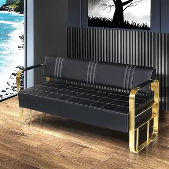 Роскошный Черный Современный Диван Большое Дизайнерское Кресло Для Отдыха Lazzy Sofa Loveseat Из Массива Cadeiras De Sala De Estar Nordic Furniture