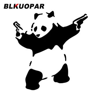 Автомобильные наклейки с изображением вооруженной панды BLKUOPAR, наклейка с опасными животными, защищенная от царапин, шлем для высечки, доска для серфинга, автомобильные аксессуары