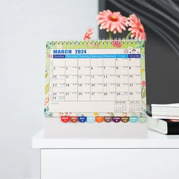 Календарь на спиральной основе из 2шт, годовой календарь, настольный календарь, английский календарь для записи событий