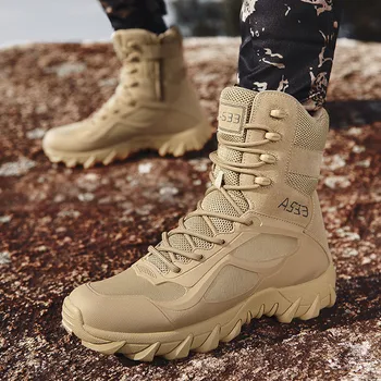 Плюс размер 47, новая военная тактическая обувь, мужские походные ботинки на молнии, нескользящие износостойкие Мужские тактические тренировочные ботинки