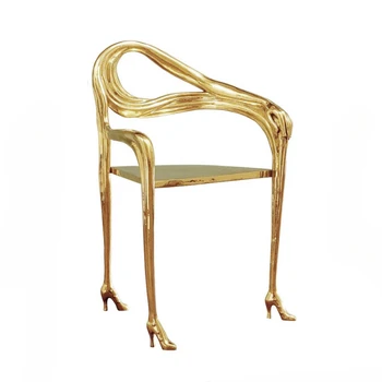 Простые, современные, роскошные художественные, латунные, для рук и ног, офисные обеденные стулья и нестандартные стулья для отдыха взрослых J