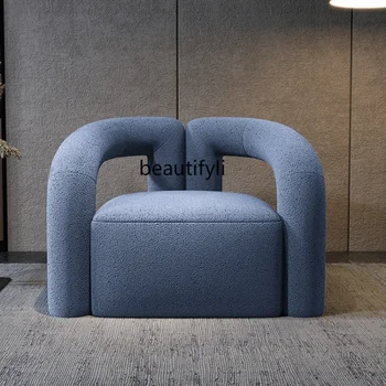 Итальянское минималистское кресло для отдыха из овечьей шерсти, Односпальный диван, Скандинавский Современный Минималистский Диван для гостиной, мебель для кресел