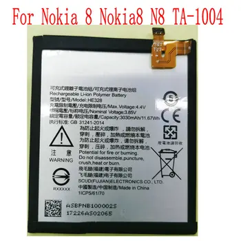 Новый высококачественный аккумулятор HE328 для мобильного телефона Nokia 8 N8 TA-1004