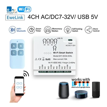 4-Канальный умный переключатель Ewelink Wifi + Удаленный USB-модуль домашней автоматизации 5V 2.4 G Wifi для IFTT Alexa Google Home