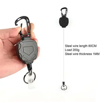 Выдвижной брелок для ключей Сверхмощные выдвижные держатели Карабин для ключей Противоугонный эластичный брелок для ключей Прочный для наружного использования