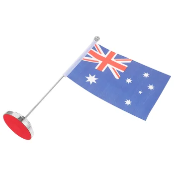 1 Комплект настольного австралийского флага Настольный флаг Маленький австралийский флаг с подставкой Маленький австралийский декор