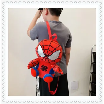 Детский плюшевый рюкзак с Человеком-пауком, Kawaii, милый аниме-мультфильм, дорожная сумка для детского сада, Плюшевая кукла, Детские подарки на День рождения