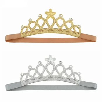 Корона принцессы, Блестящая Золотая Серебряная Диадема, повязка для волос, украшение для вечеринки по случаю Дня рождения для маленьких девочек, повязка на голову, аксессуар для волос
