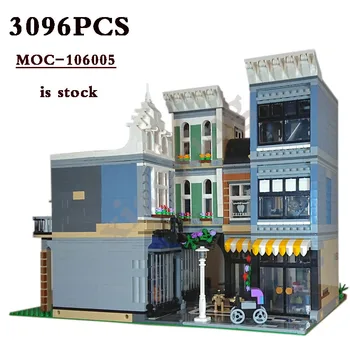 Классический MOC-106005 Сборочный Переулок - Фаска - Сборочный Квадрат 10255 Альтернативная Сборка DIY Модели 3096 Building Block Toys