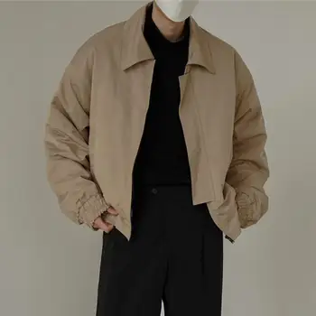 Мужское пальто, модное, индивидуальное, однотонное, с воротником-лацканом, мужское пальто для поездки, мужской тренч, мужская куртка
