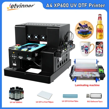 Автоматический УФ-Планшетный Принтер Формата А4 Для Печатающей головки EPSON XP600 с Держателем Бутылки Для Бутылочного Чехла Для Телефона A4 UV DTF Печатная Машина
