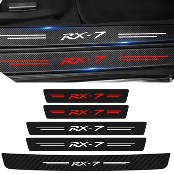 Педаль Двери Автомобиля Из Углеродного Волокна С Защитой От Царапин для Mazda RX7 Логотип 2023 Авто Порог Багажника Бампер Порог Защитные Наклейки