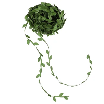 1 Рулон искусственной гирлянды из виноградных лоз с зелеными листьями, лента, искусственная лоза из листьев, украшения для поделок своими руками (20 ярдов)