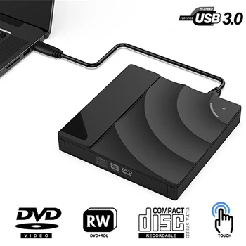 Портативный высокоскоростной оптический привод USB 3.0 CD DVD-RW, устройство чтения внешних тонких дисков, настольный ПК, ноутбук, рекламный DVD-плеер для планшетов