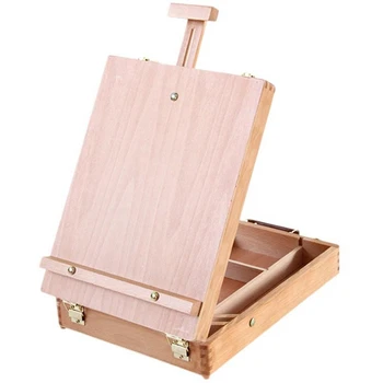 Большой регулируемый Деревянный стол Коробка для рисования Мольберт Настольный мольберт для художников, студентов-искусствоведов и начинающих