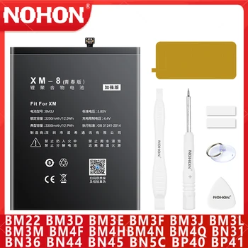 Аккумулятор NOHON Для Xiaomi Mi 5 5X A2 8 9 9S 9T 9SE 8SE CC9 10 Redmi Note K20 K30 11 Pro 5 Plus BM22 BM3E BM3L BN31 BN36 BM4Q BP40