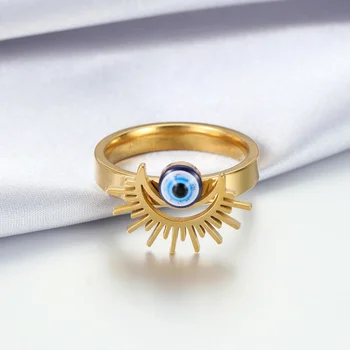 Модные ювелирные изделия-шармы 2024 года, кольца для глаз из нержавеющей стали, винтажные кольца из титановой стали для женщин, Анилосы