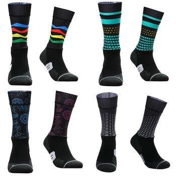 2023 Новые компрессионные спортивные носки Противоскользящие Профессиональные велосипедные носки Велосипедные мужские и женские спортивные носки Гоночные велосипедные носки