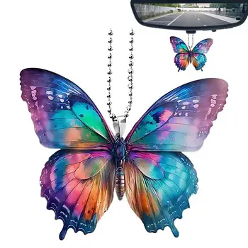 Подвесное украшение в виде бабочки для автомобиля Бабочка Автомобильный Шарм Аксессуары для зеркала заднего вида Подвеска для декора интерьера автомобиля