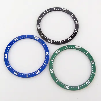 Зеленый/синий/черный Плоский керамический безель для часов 38 мм * 31,5 мм, Кольцевая вставка из керамики, подходит для часов SKX007, светящаяся точка