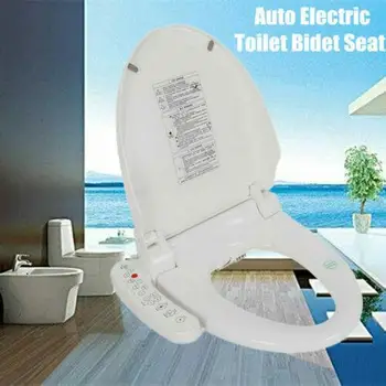 Сиденье для унитаза с автоматическим смывом, крышка для электрического биде в ванной с антибактериальным сиденьем с подогревом, двойные насадки, самоочищающиеся-Многофункциональные