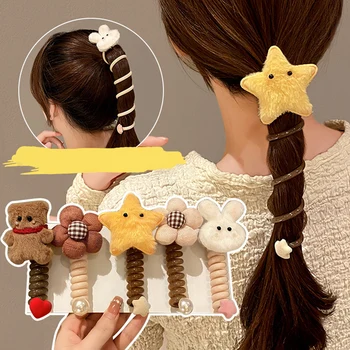 Креативный артефакт для плетения волос, Телефонная линия, Резинка для волос для женщин, девочек, Эластичная резинка, завязанная Модными аксессуарами для волос